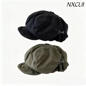 NXCUI French Vintage Newsboy Cap for Women, Cloud-Like Soft Adjustable Beret Hat, Breathable Cotton Sweatband, One Size Fits Most