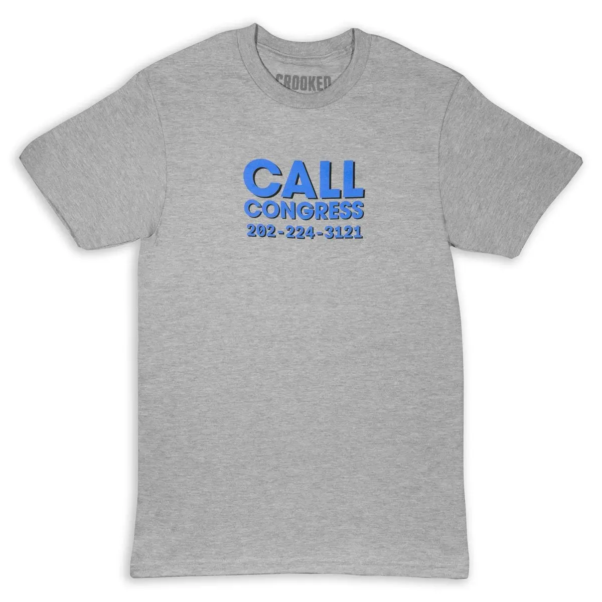Crooked Call Congress Unisex T-Shirt Tee Top - Gray or Blue Crewneck Short Sleeve T-Shirt Casual