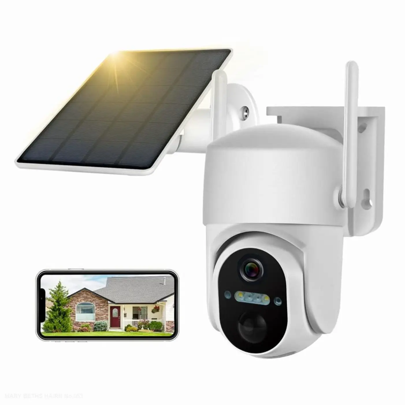 2024 Solar Security Cameras Wireless Outdoor Battery Powered, Pan Tilt WiFi Camera for Home Security, 2K HD Video Surveillance Color Night Vision, 2 Way Talk, PIR Human Motion Detection, Phone App Alerts