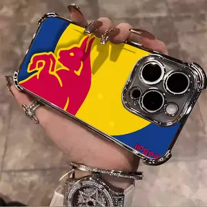 red bull phone case hardcore phone Suitable for iPhone 16/15/14/13/12/11 Pro Max Plus electroplated anti drop soft phone 015 Screen Protector Protection Smartphone Cellphone Cover Casing Shockproof Protective luxury phone