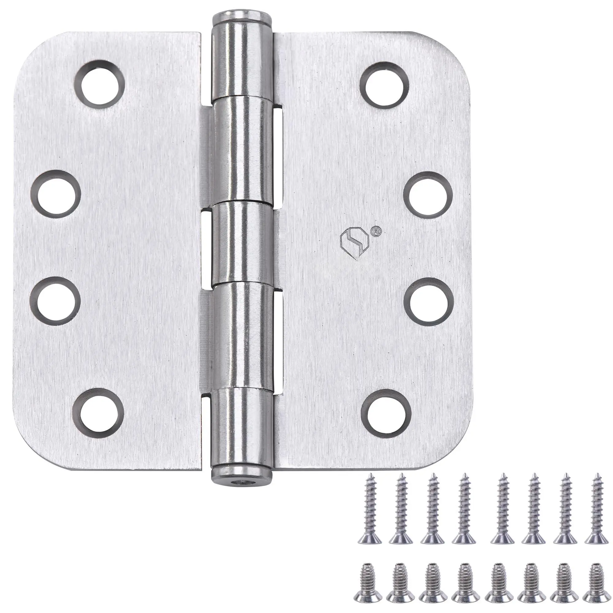 Satin Nickel Heavy Duty Hinge 4 X Inch Commercial Door Hinges With 5/8" Radius Corners Interior And Exterior Hardware For Doors 3pack