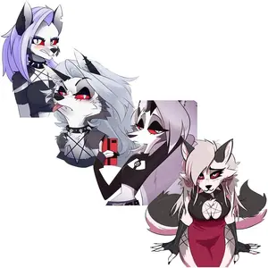 5.1" 4Pcs Cool Loona Stickers Anime Furry Decals for Windows Laptop Bumper Luggage Vinyl Car Accessories