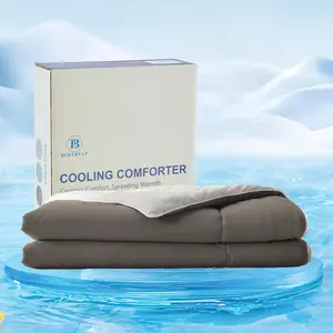 Bedtreat Cooling Comforter Twin Size Cool Comforters for Hot Sleepers Cooling Blanket Breathable Comforter Summer Bedding Light Gray and Dark Gray