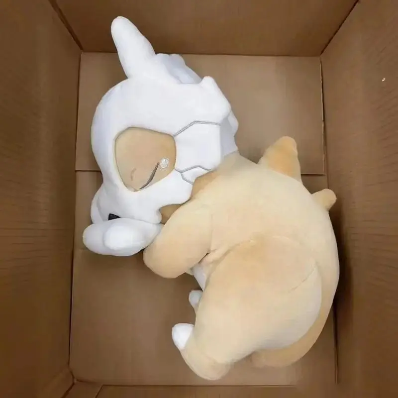 32cm Pokemon Sleeping Cubone Plush Toy Dinosaur Head Mask Soft Pillow Room Decorative Seat Cushion Cute Companion Comfort Doll