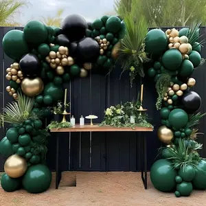 116pcs Black Dark Green Latex Balloons Garland Arch Kit for Wedding Birthday Anniversary Babyshower Party Background Home Decoration Supplies