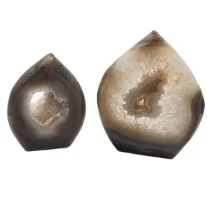 Genuine Agate Teardrops with Stunning Variations in Color and Banding with Crystal Druzy, Orca Agate with Druzy, Brown Agate, Red Agate, White Agate with Druzy, Brown and White Banded Agate with Druzy - Small Medium and Large in Sizes