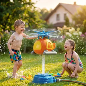 Kids Helicopter Water Levitation Sprinkler Toy | 360° Rotating Spray & Water Pressure Levitation | Easy to install outdoor water toy for backyard and pool