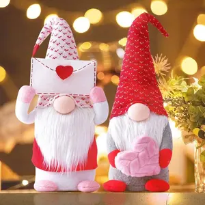 Cottagecore Valentine Gnomes with Heart & Envelope - 2Pcs Charming Holiday Set for a Cozy, Love-Filled Home Decor Figurine Ornaments