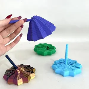 3D Printed Expanded Sensory Fidget Star，Stress-Relief Spinning Tower Toy with Handle Frustration Star Toy, for Office desks as a Stress-Relief Gifts