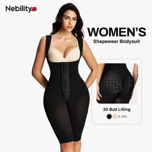 Nebility Women's Shapewear Bodysuits Full Body Shaper with Adjustable Padded Shoulder Straps Butt Lifter Waist Compression Zipper Crotch Postpartum Support #SummerWins #DealsForYouDays