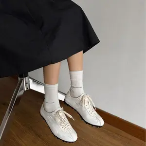 Satin German Trainers Men's Off-White｜Soft Material Commute & Daily Wear