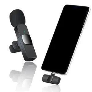 Type-C Plug & Play Wireless Lavalier Microphone with Noise Reduction for Smartphone, Camera, YouTube, Content Creation, Live Streaming, Vlogging, Podcasting, Interview & Professional Recording, USB Rechargeable Mic
