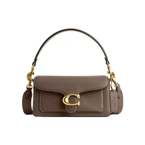 COACH Tabby 20 Leather Handbag with Classic C Logo, Small Size for Women in Brown