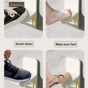 1pc Bathroom Plastic Footrest, Shower Foot Rest, Wall Mounted Non-Slip Pedestal, Suitable for Pregnant Women & Elderly, No Drilling Required