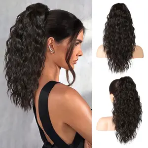 Final Stock: REECHO 18 Inch Claw Clip on Ponytail Extension for Women Long Curly Wavy Multi-Layer Synthetic Clip in Ponytail Hairpiece for Daily Thick Blends