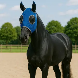 New Horse Fly Mask, Anti-Mosquito Insect Protection, Durable Breathable Mesh Design, Equestrian Gear for Horses, Comfortable Riding Accessory