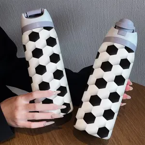 32oz Dual-Sip Sports Water Bottle, Creative Football Soccer Print, 304 Stainless Steel Large Capacity Insulated Cup, Perfect Gift for Women