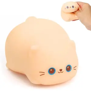 Cat Squishies Stress Balls, Cute Cat Squishy Toys for Kids Adults, Animal Fidget Toys for Anxiety Relief, Stretchy Dough Squishy Sensory Toy, Soft Squeeze Ball, Classroom Prizes Party Favors