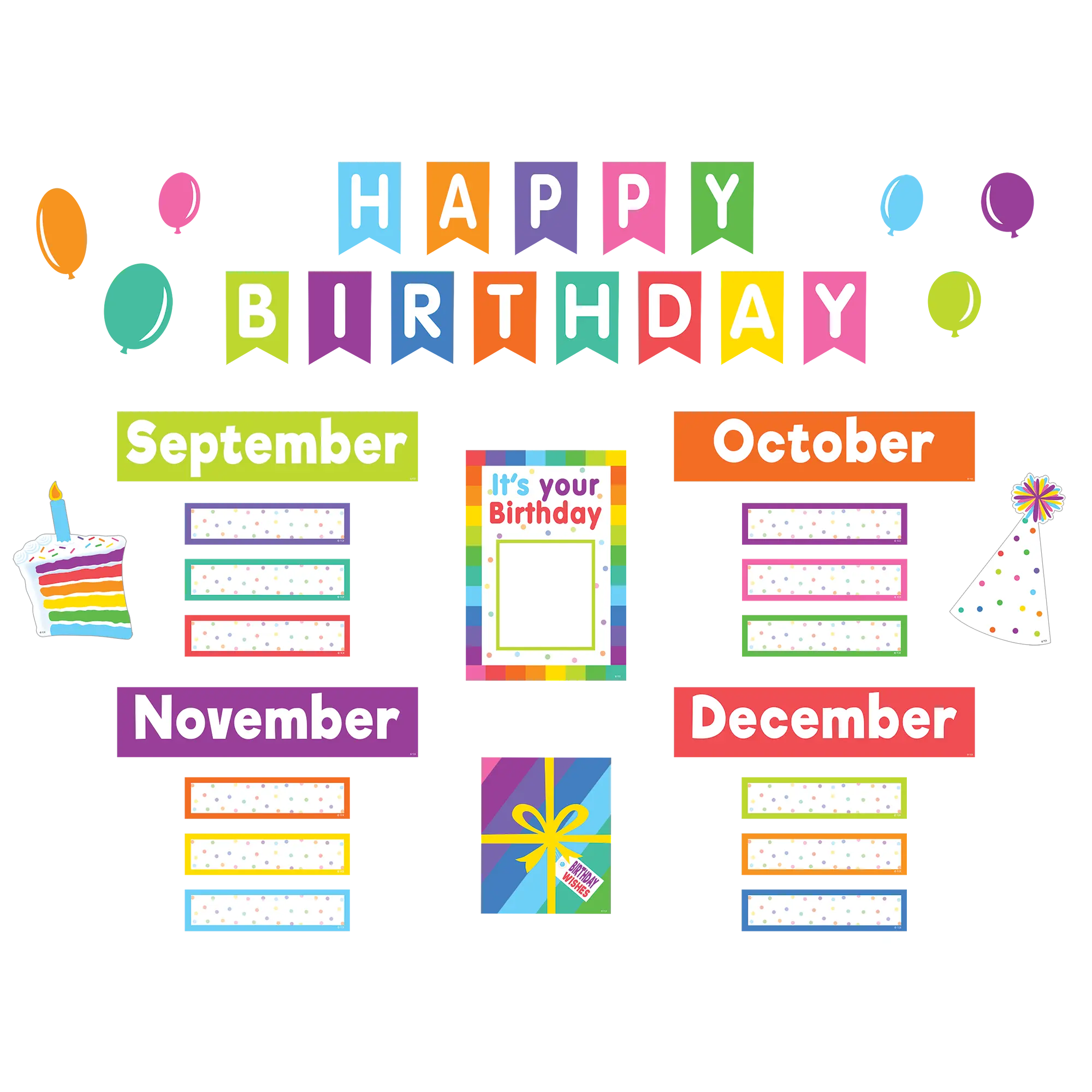 Colorful Happy Birthday Mini Bulletin Board