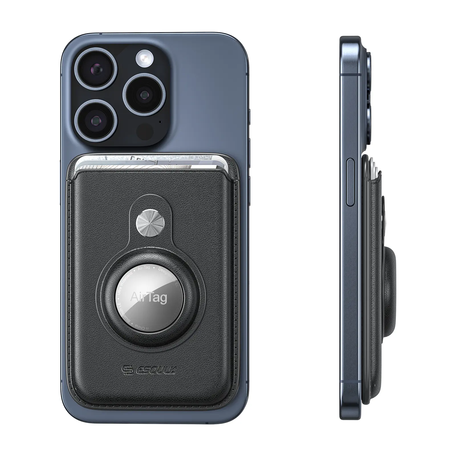 Magnetic Wallet with AirTag Slot Works with All Magsafe Compatible Cases