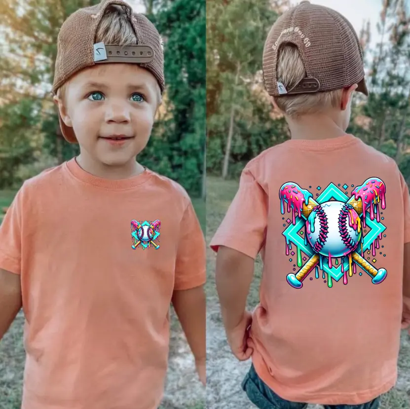 Baseball Drip youth & adult shirt, Game Day Gear, toddler boy clothing, toddler boy stuff, ice cream baseball gear