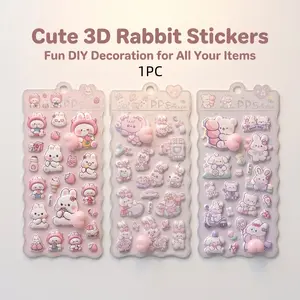 Cute 3D Roll Stickers with Squishy Butt Design, Bunny and Bear Bubble Stickers, Ideal for Kids DIY Crafts, Scrapbooking, Journaling