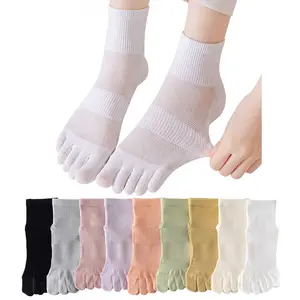 Harkapy 6Pairs Toe Socks Five Finger Cotton Athletic Running Socks for Men and Women – Breathable Moisture Wicking Low Cut Toe Socks for Gym, Running, Hiking, Walking, Anti Blister Performance Sports Socks
