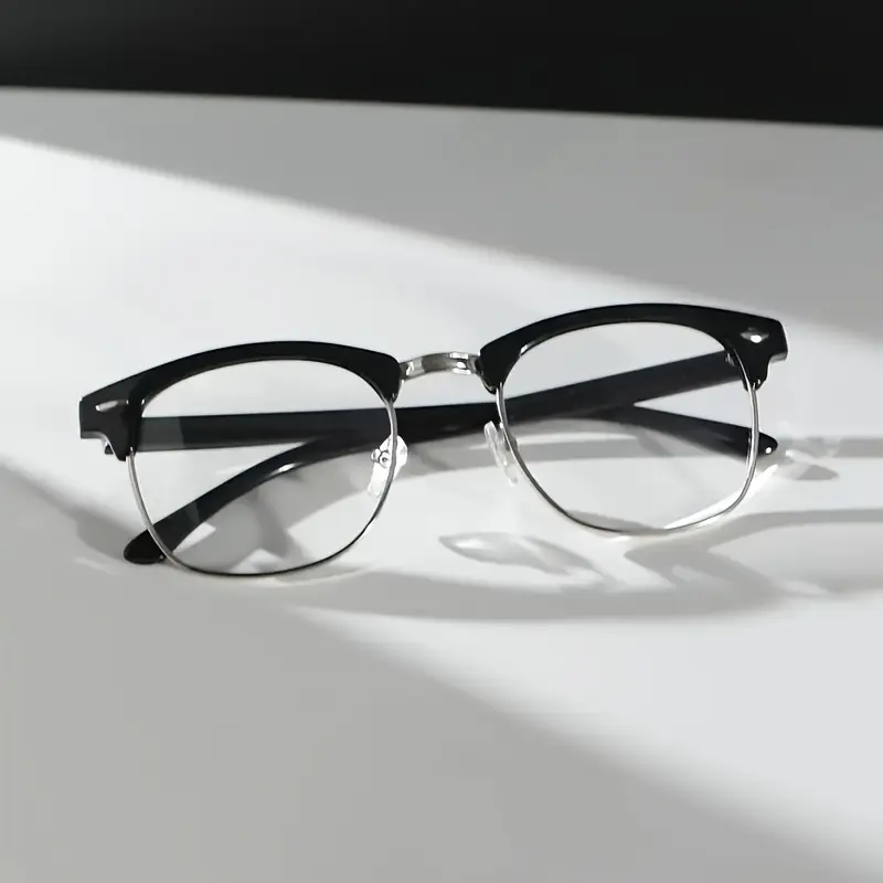 1pc Unisex Y2K Vintage Full-Rim Fashionable Frames Glasses, Minimalist Metal Wire Square Eyeglasses with Resin Lenses for Daily Wear, Music Festivals