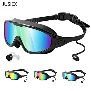 JUSIEX 1pcs Swim Goggles, Wide View Anti Fog Anti-UV Swimming Goggles for Audlt, No Leaking Swim Glasses for Men Women Kids