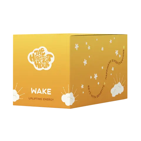 WAKE - Wellness Vitamins Supplement Health Shots with Uplifting Terpene Blend for Focus & Jitter-Free 100mg Caffeine Supplements Energy Antioxidants Probiotics Edible