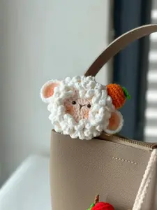 YarnBloom - Sheep Bag Charm Crochet ,Face Sheep Amigurumi, Easy Crochet Sheep Keychain, Crochet Cute Animal Decor