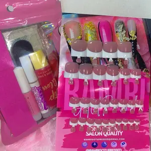 Bambigotupressed Plain French Tip Toe Nail Press On Nails - Salon Quality