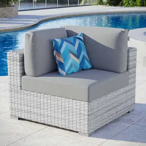 Modway Convene Outdoor Patio Corner Chair in Light Gray Gray