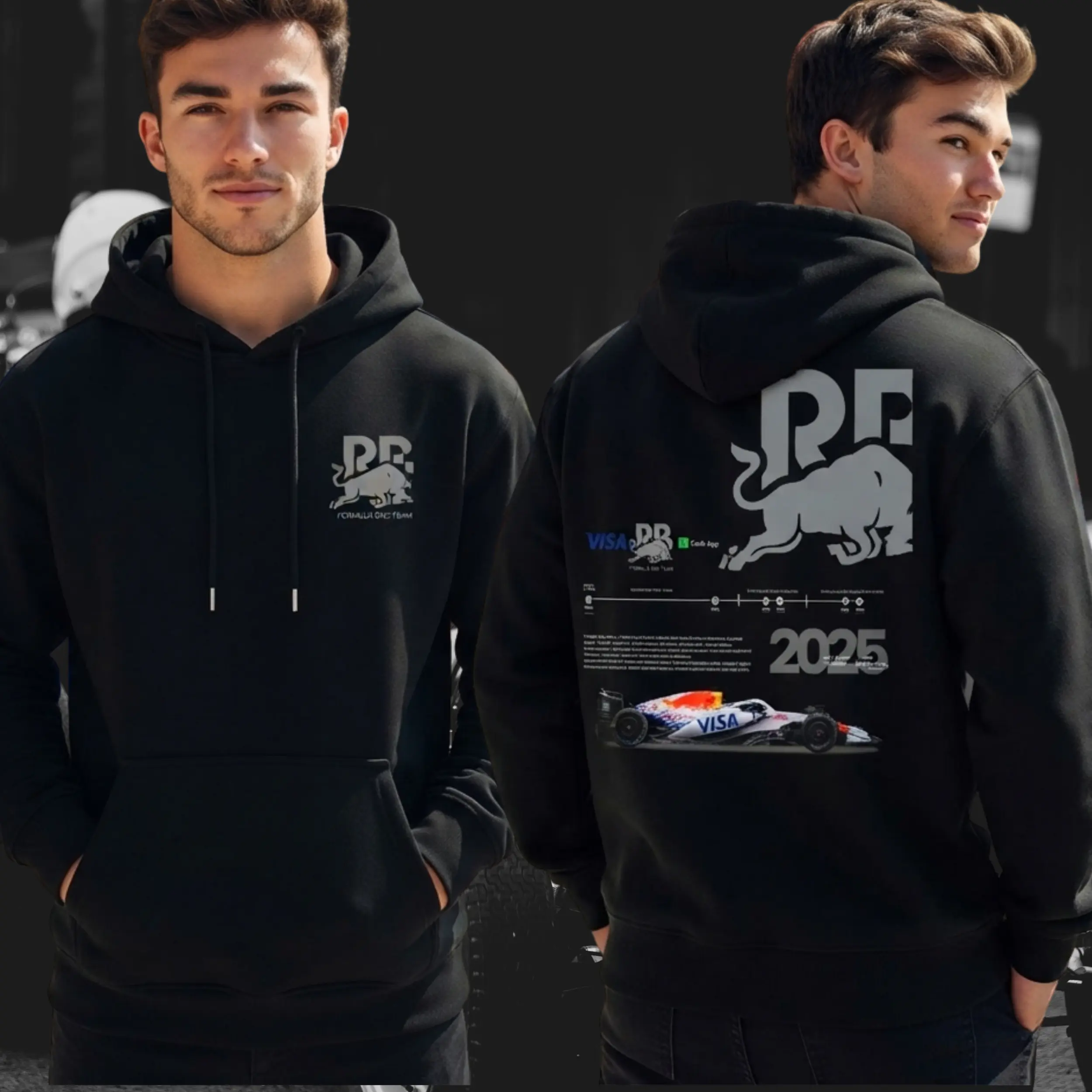 Vintage Racing Graphic Hoodie, Retro Motorsport Car Graphic Sweatshirt, 2025 Aesthetic Black Streetwear Hooded Top  Trendy Pullover Unisex Menswear Fleece Classic