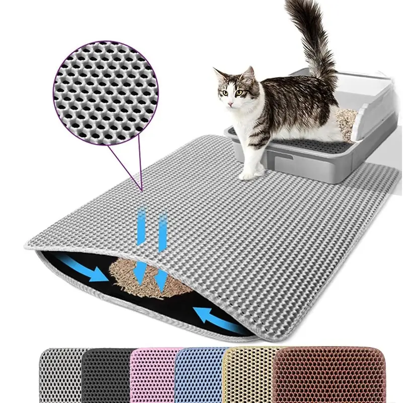 Eva Dual-Layer Cat Litter Mat, Extra Large Thick Pet Pad, Anti-Slip Waterproof Urine Resistant, Easy Clean Deep Floor Protector