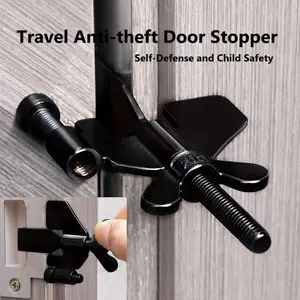 1pc Portable Hotel Door Lock, Live Alone Self-Defense Door Stop Travel Anti-theft Door Stopper, Proof Door Lock, Safety Home Latch, Adjustable gate blocker, Self-Defense and Child Safety