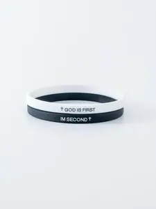 God is First I am Second Silicone Bracelets Christian Bible Verse Rubber Bracelets Religious Christian Quote Bangle Bracelet for Men Women