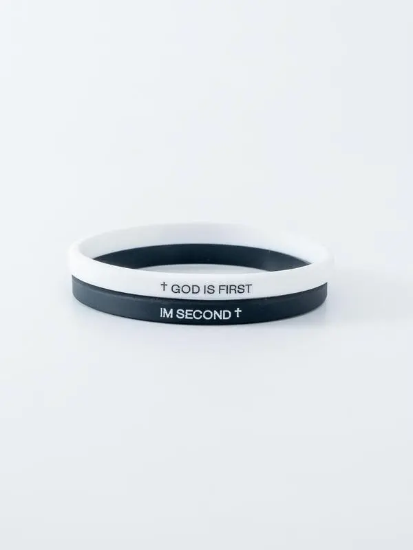 God is First I am Second Silicone Bracelets Christian Bible Verse Rubber Bracelets Religious Christian Quote Bangle Bracelet for Men Women