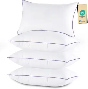 Pillows  Size Set of 4, Washable Supportive Bed Pillows with Super Soft Down Alternative Fill, Luxury Fluffy Hotel Quality for Side, , and  Sleepers