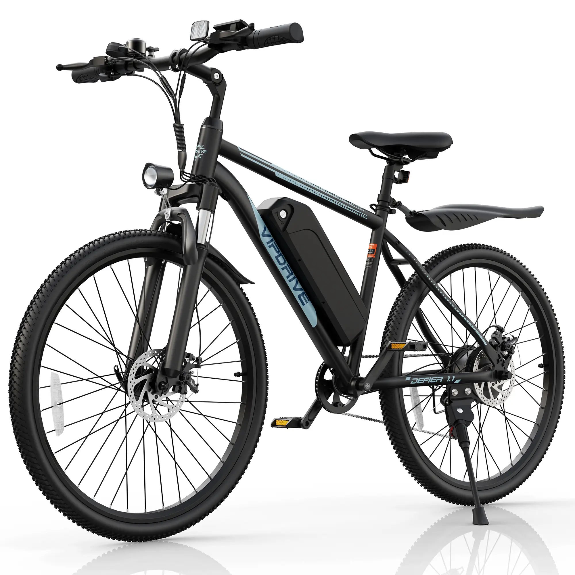【VIPDRIVE】Adult Electric Mountain Cycling Bike - 750W Peak Motor, 48V Removable Battery, 50+ mi Range, 22 mph Top Speed, 26-Inch All-Terrain Tires, Disc Brakes, LCD Display, 7-Speed Professional Drivetrain, UL Certified