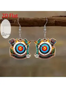 archery target vector illustration pendant earrings, fashionable jewelry, party gifts, holiday gifts for family and friends, special occasion gifts, minimalist earrings, fashionable pendants, high-end jewelry, lightweight earrings, archery jewelry