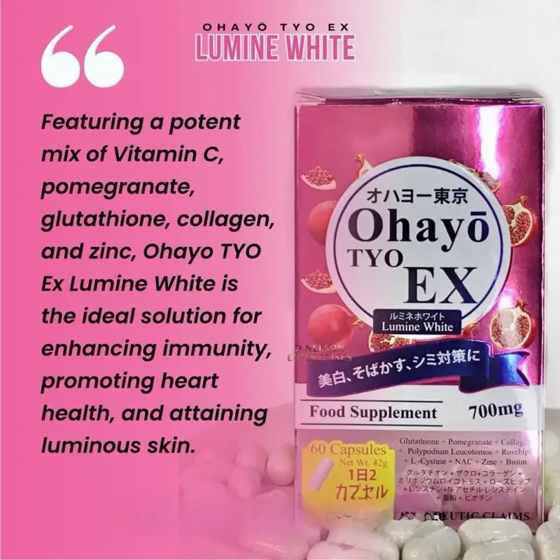 ohayo glutathione review Ohayo TYO EX Lumine Glutathione 700mg, 60 Capsules