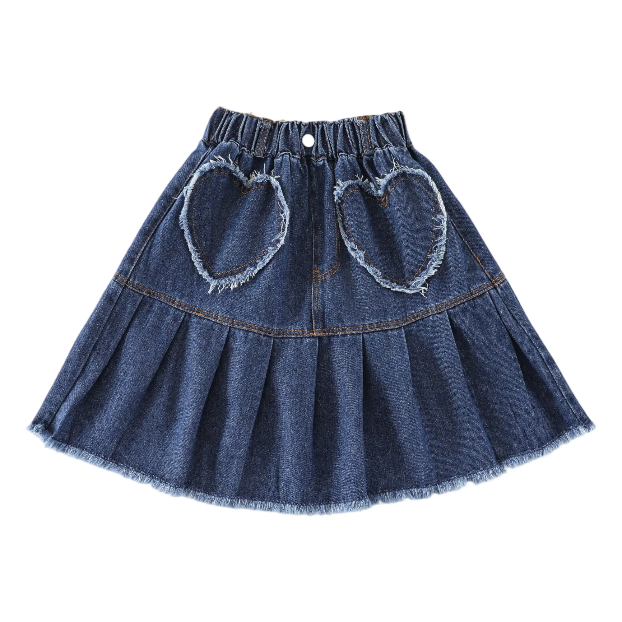 Scbebe Girls Denim Skirt, High Waisted A Line Jean Skirt, Cute Summer Casual Skirt for Kids, Trendy Girls Outfit