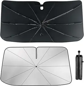 Foldable Anti-UV Windshield Sunshade Multipurpose Car Front Window Heat Protective Umbrella for Sedan SUVs Automotive Exterior Accessories for Men & Women Car Essentials