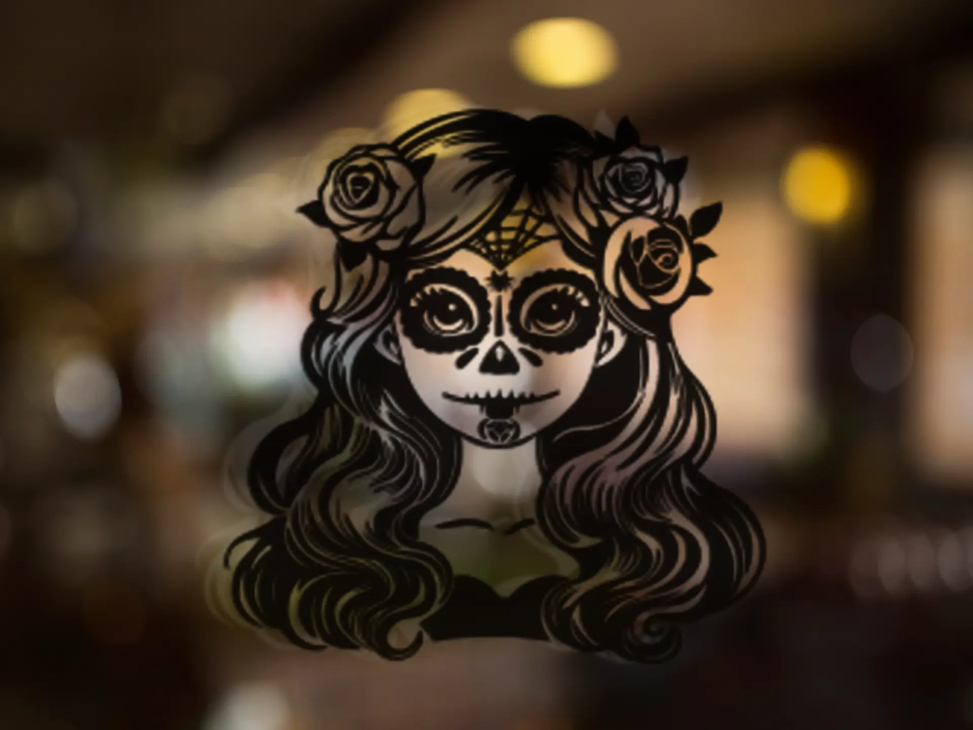 Rosy Revels Sugar Skull Vinyl Decal for Car Truck Motorcycle Jeeps and more