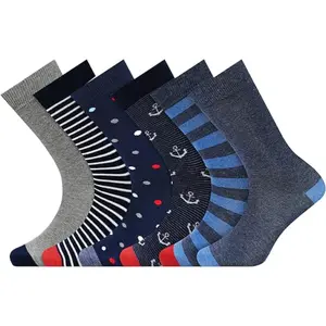 Men's Dress Socks,Cotton Crew Socks,6 Pairs,Breathable and sweat-absorbing for Shoe Size 9-13