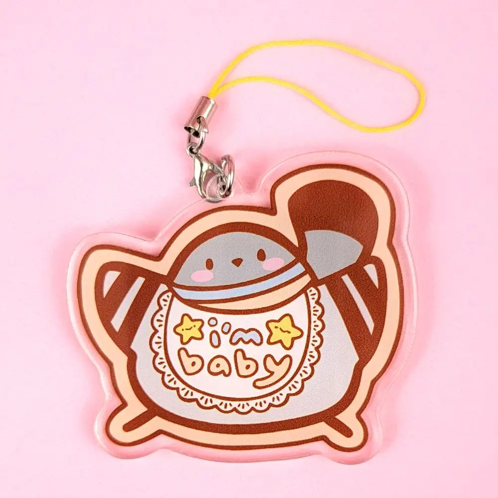 Poe the Pigeon - I'm Baby! Spicy Brown Acrylic Charm with Strap - Fashion Accessories