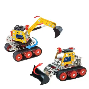 Metal Assembly Toy Car Alloy Model, DIY Inertia 3D Puzzle, Large Engineering Vehicle, Boy's Toy Gift, Decorative Item