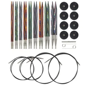 Specialty Knitting Tools – Interchangeable Circular Knitting Needle Set with Cables & Accessories for Craft Projects – Mosaic Options