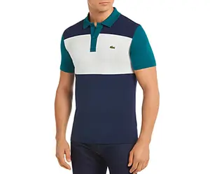 Lacoste Color-Block Striped Slim Fit Pique Polo Shirt Mens Active Shirts & Tees
